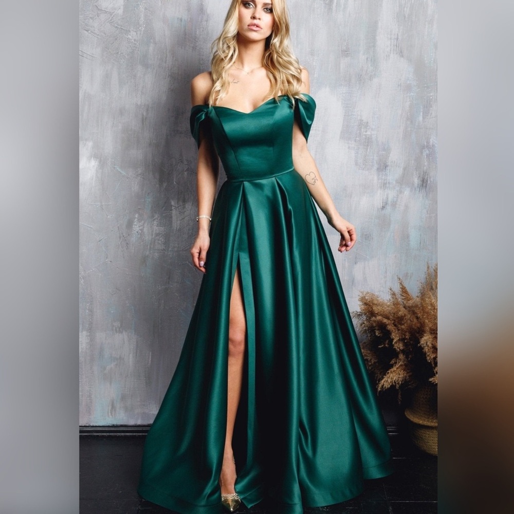 Emerald Satin Dress